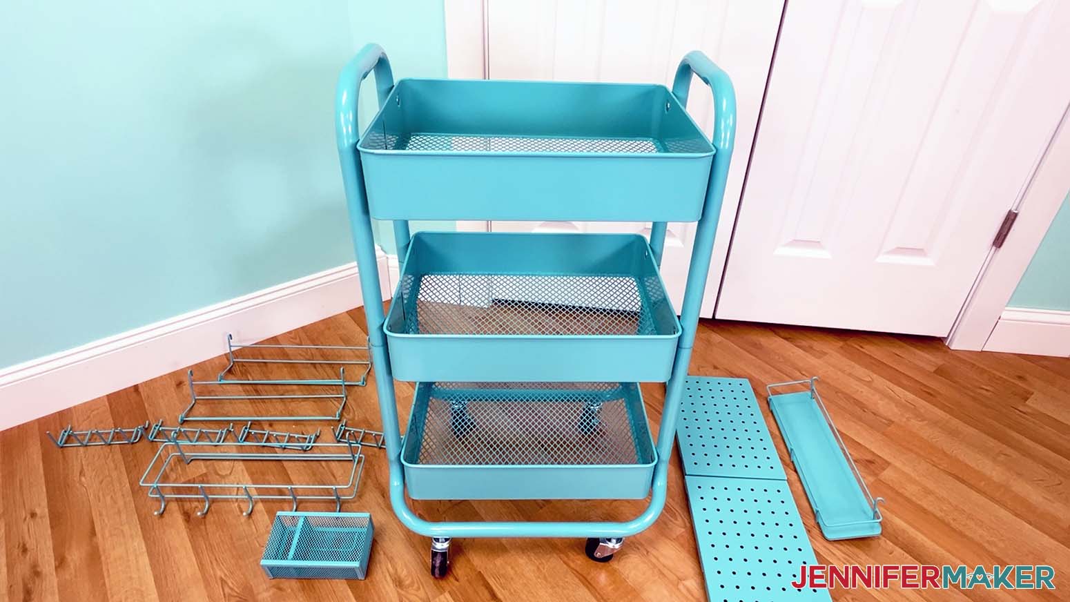 The craft cart is empty and clean.