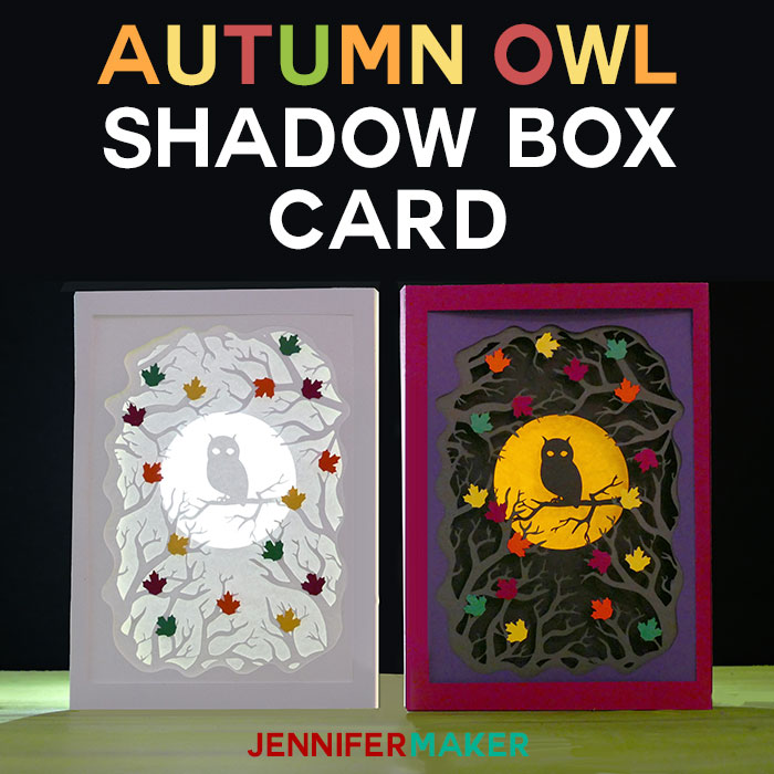 Owl Shadow Box Card for Autumn | Free SVG DXF Cut File | Cricut Papercrafts