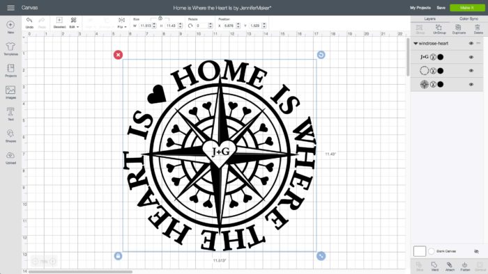 Home is Where the Heart Is Windrose Design - Free SVG Cut File for Painting Upholstered Furniture and Stenciling It, too!