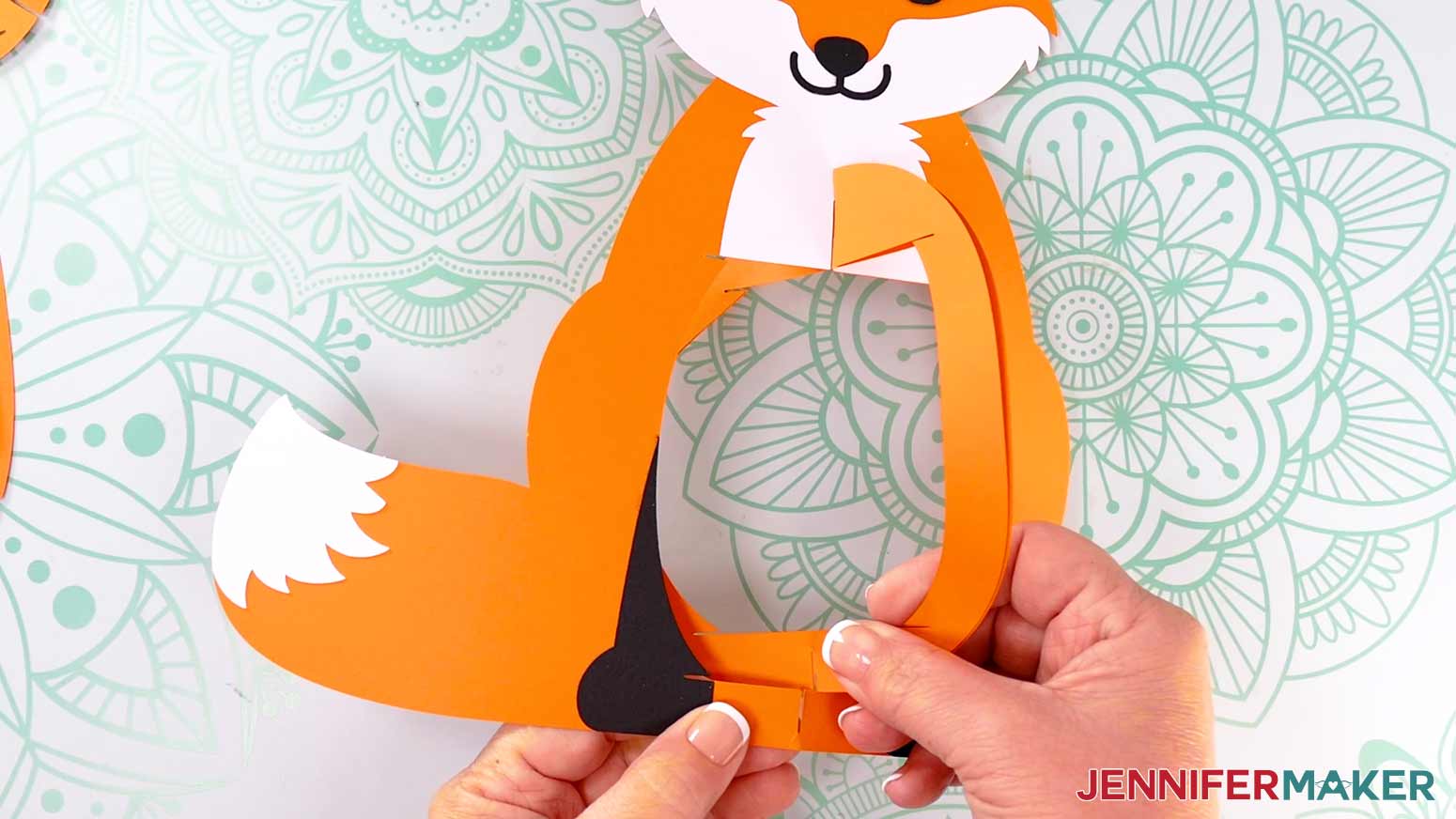 Slot the two fox lantern frame pieces into the body frame.