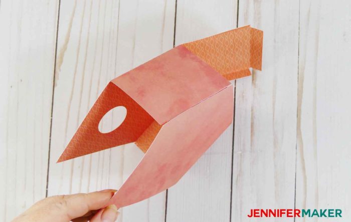 Gluing the side of the paper birdhouse template patterns | birdhouse craft |