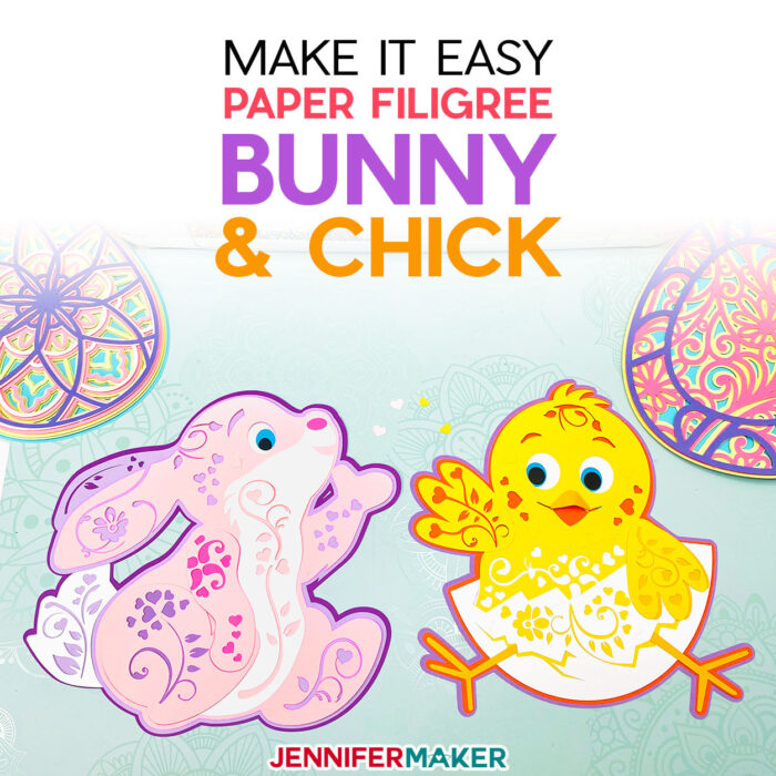 Paper Bunny & Chick 3D Layered Filigree - Free SVG Cut File for Cricut and Silhouette