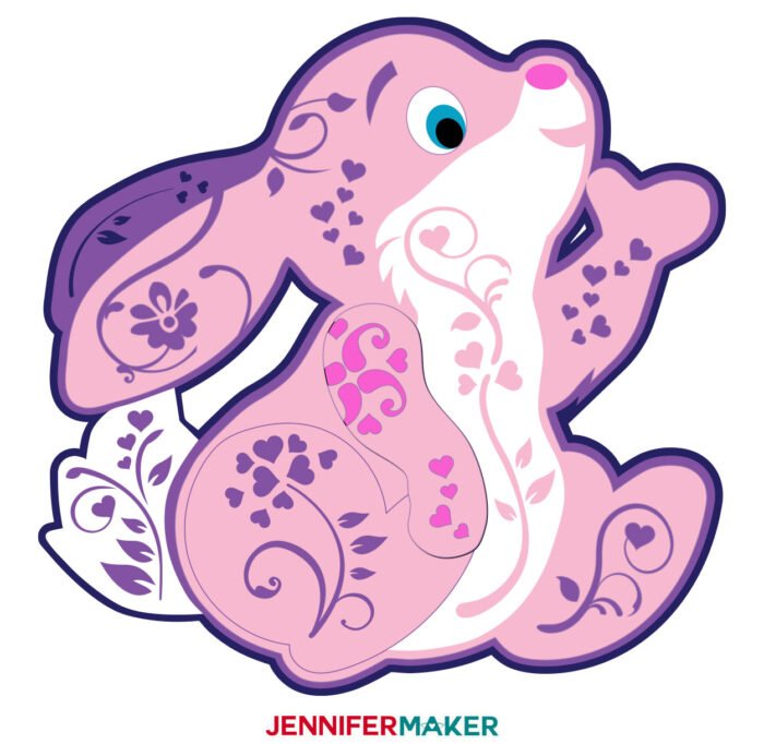 Download Paper Bunny Chick For Spring 3d Layered Filigree Jennifer Maker SVG, PNG, EPS, DXF File