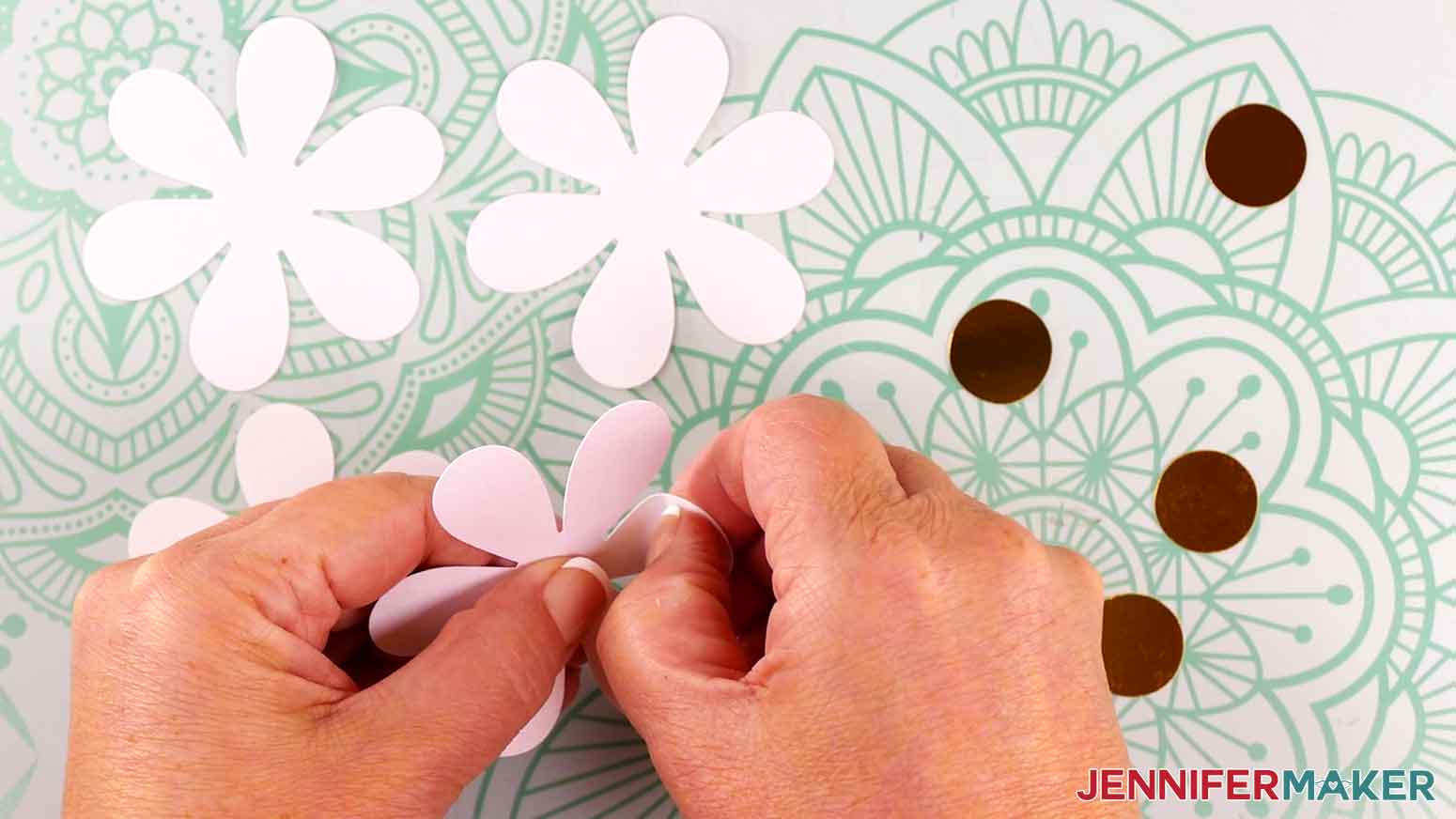 Shape the flower petals upward to add dimension to the flower panels.