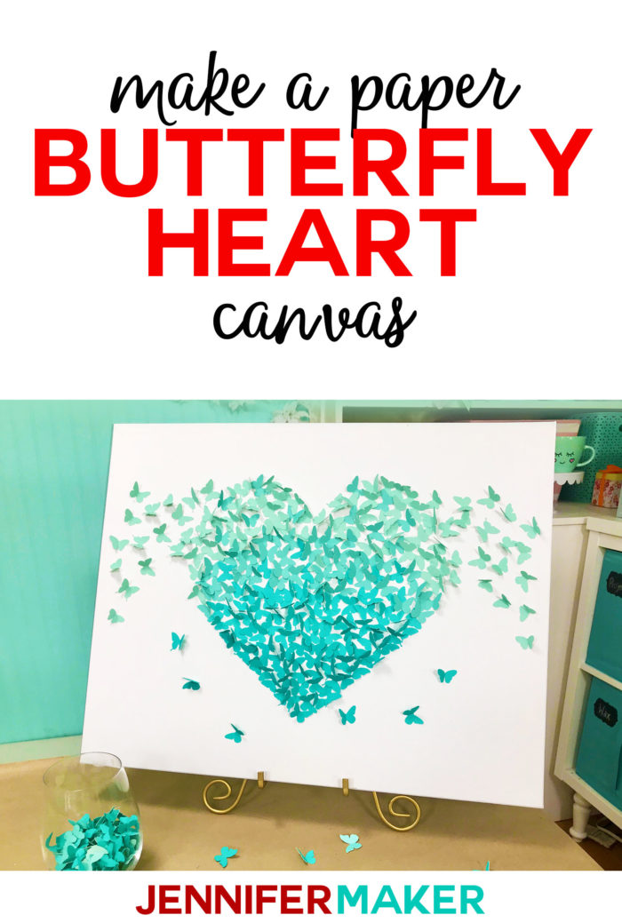 Download Paper Butterfly Canvas Wall Art Heart On Cricut Jennifer Maker