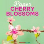 How to Make Paper Cherry Blossom Flowers with a free pattern and tutorial #papercraft #paperflowers