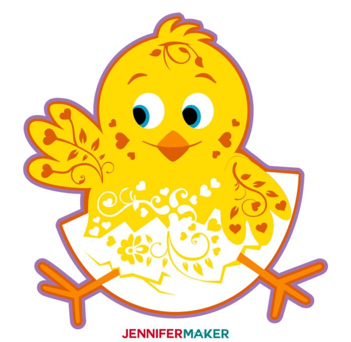 Paper Chick in Layered Filigree - Free SVG Cut File for Cricut and Silhouette