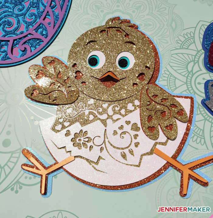 Download Paper Bunny Chick For Spring 3d Layered Filigree Jennifer Maker