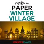 Make a Paper Christmas Village & Houses with this free pattern and SVG cut file for the Cricut! #christmas #papercraft #cricut #luminary