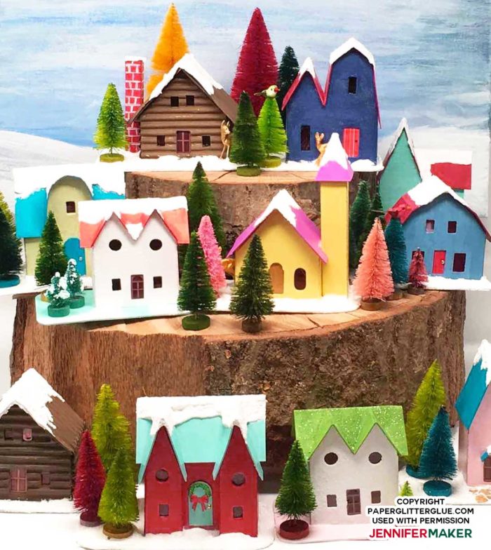 papercraft christmas village templates