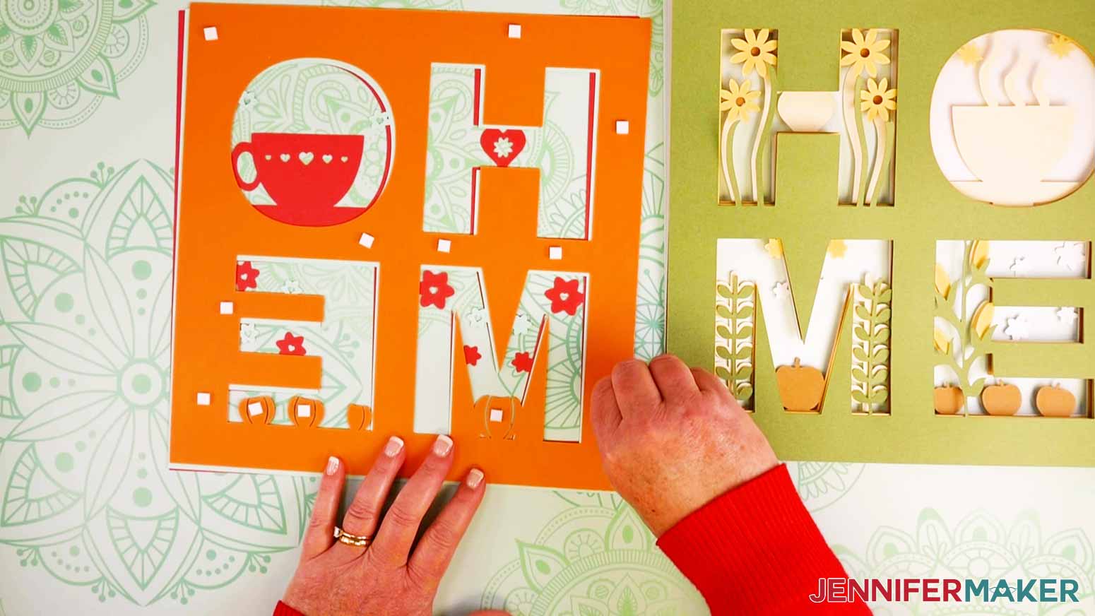 Paper Craft Home Decor Apply More Foam Adhesive to Next Layers of Cardstock