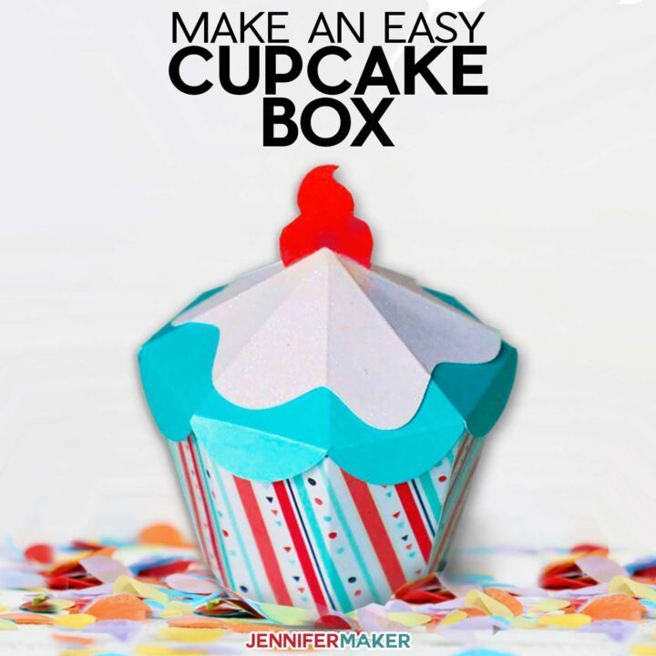 DIY Cupcake Gift Box for Parties, Gift Cards, and Cupcakes! - Free SVG Cut File and Printable Template