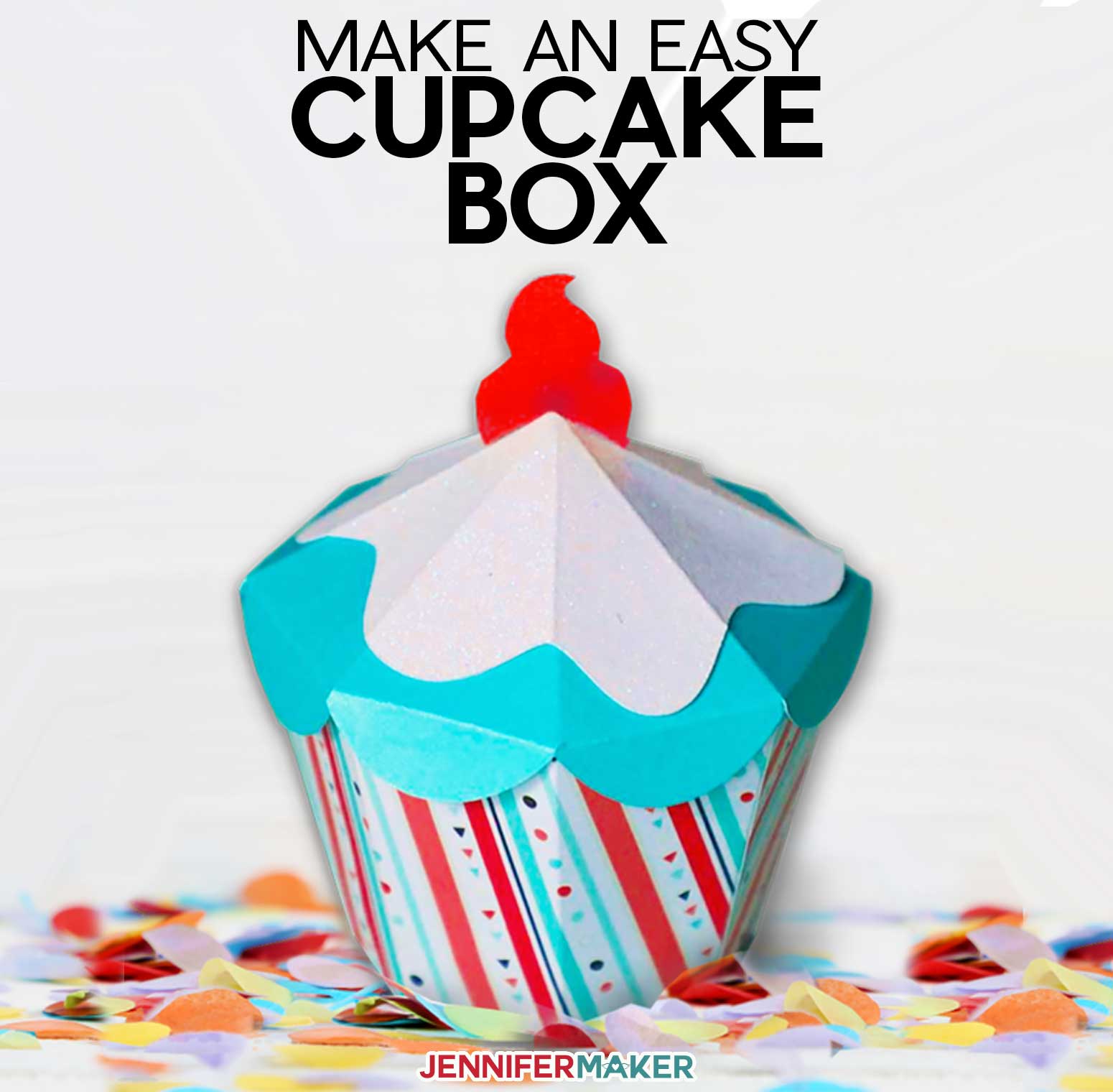 DIY Cupcake Gift Box for Parties, Gift Cards, and Cupcakes! - Free SVG Cut File and Printable Template