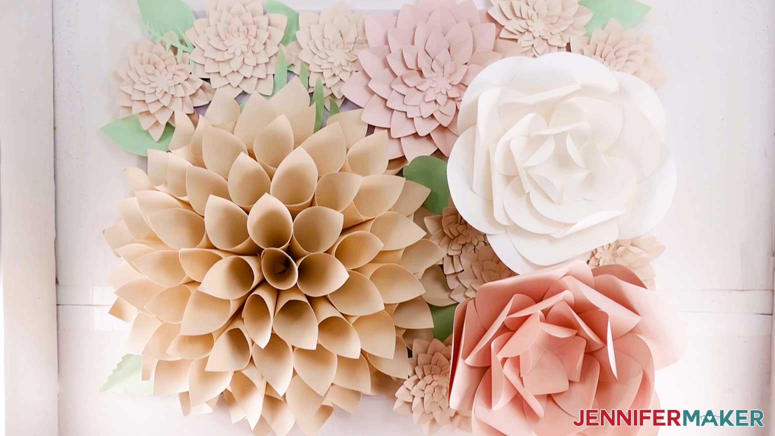 A test layout featuring the cone dahlia for the paper flower backdrop.
