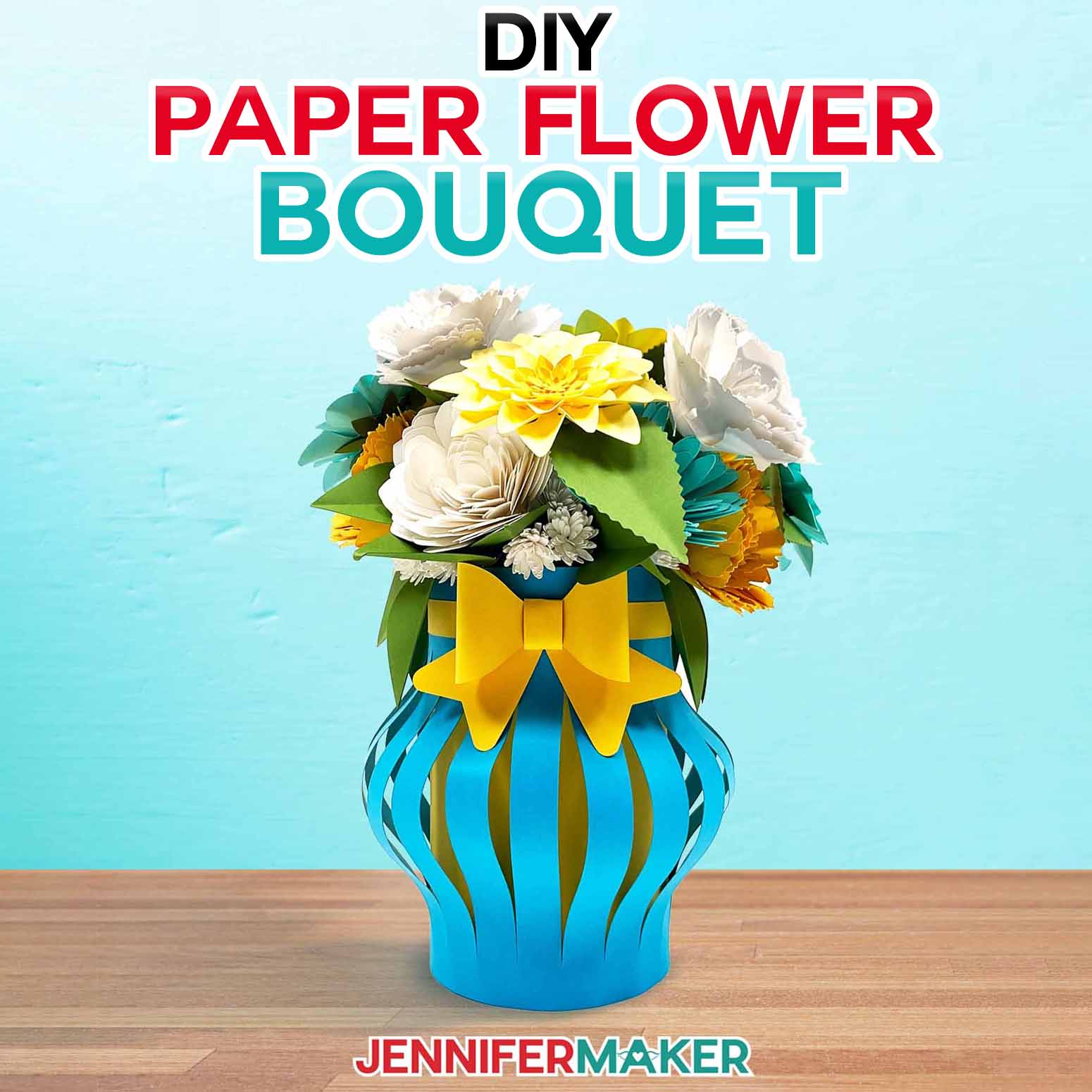 Paper flower bouquet using a JenniferMaker tutorial.