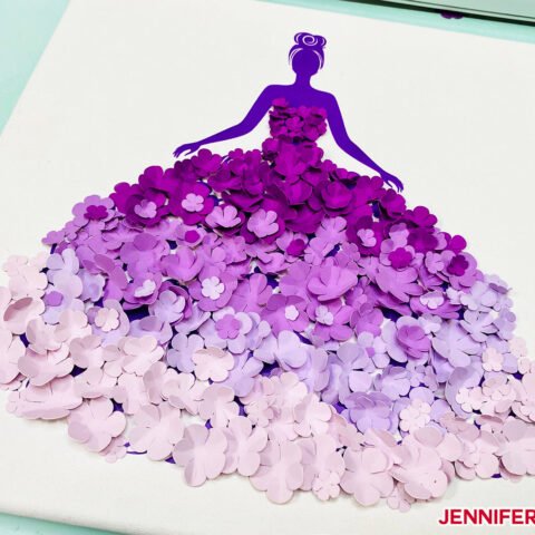 Paper Flower Dress Canvas Wall Art - Jennifer Maker
