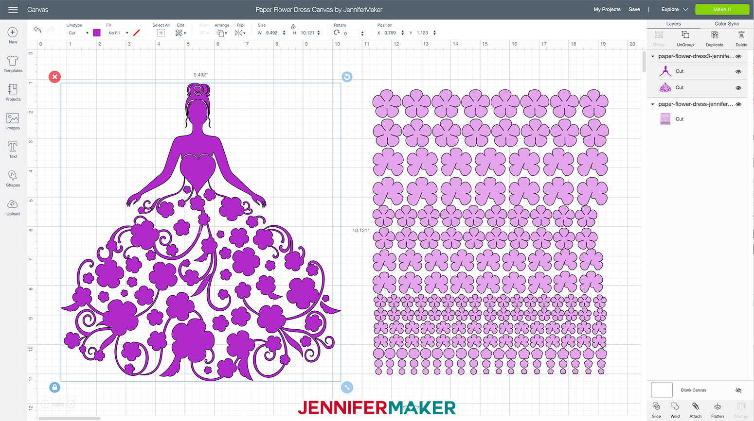 Download Paper Flower Dress Canvas Wall Art Jennifer Maker