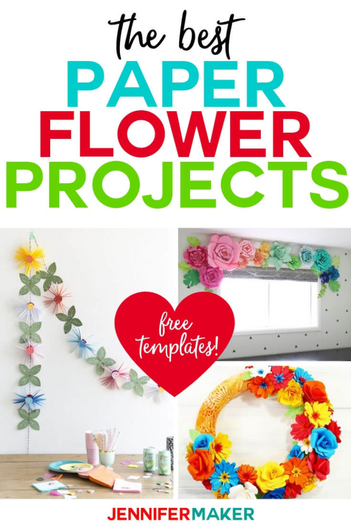 I personally use paper flowers to decorate my house, to give as gifts, and to make myself happy. But I thought it would be fun to gather up some really great paper flower projects and ideas for you, to inspire you to use my paper flowers to spread joy and happiness all around.  #cricut #cricutmade #cricutmaker #cricutexplore #paperflowers #papercrafts #papercrafting