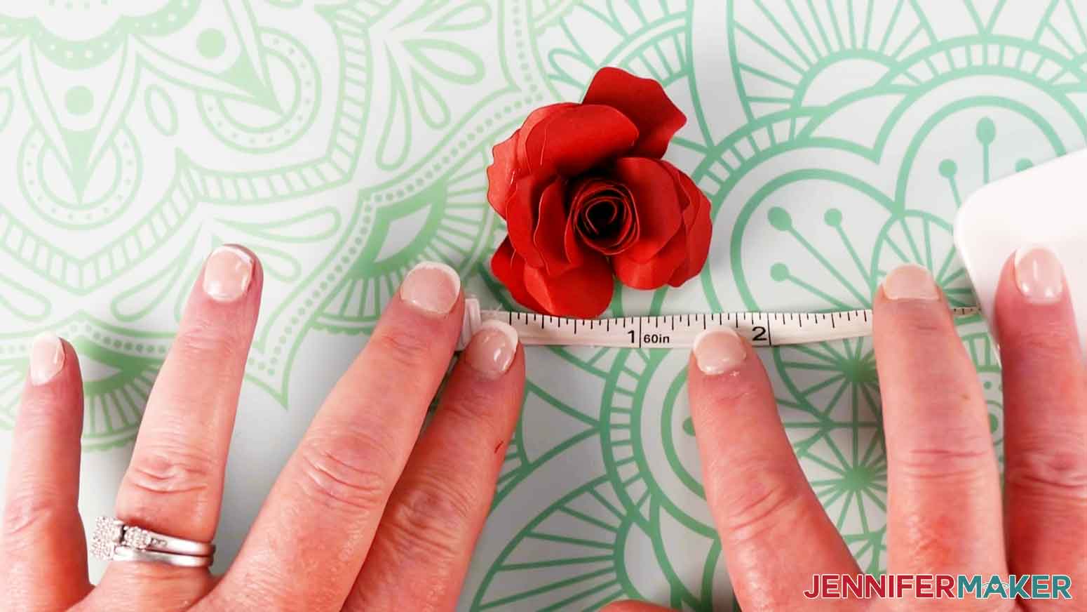 Measure the size of your paper flower for my paper flower shadow box