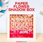 Paper Flower Shadow Box Tutorial with 36 realistic paper roses protected within a shadow box with a vinyl sentiment to personalize it #paperflowers #shadowbox #cricut #diyhomedecor