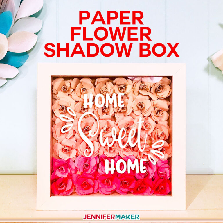 Paper Flower Shadow Box with Sizing & Quantity Charts