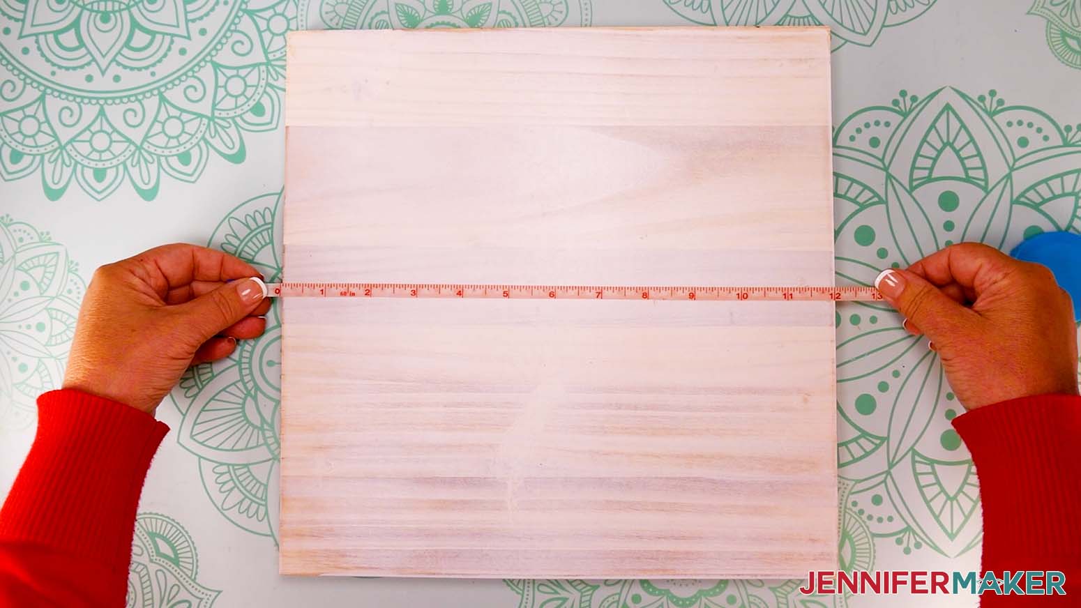 Use a ruler or measuring tape to measure the blank sign.