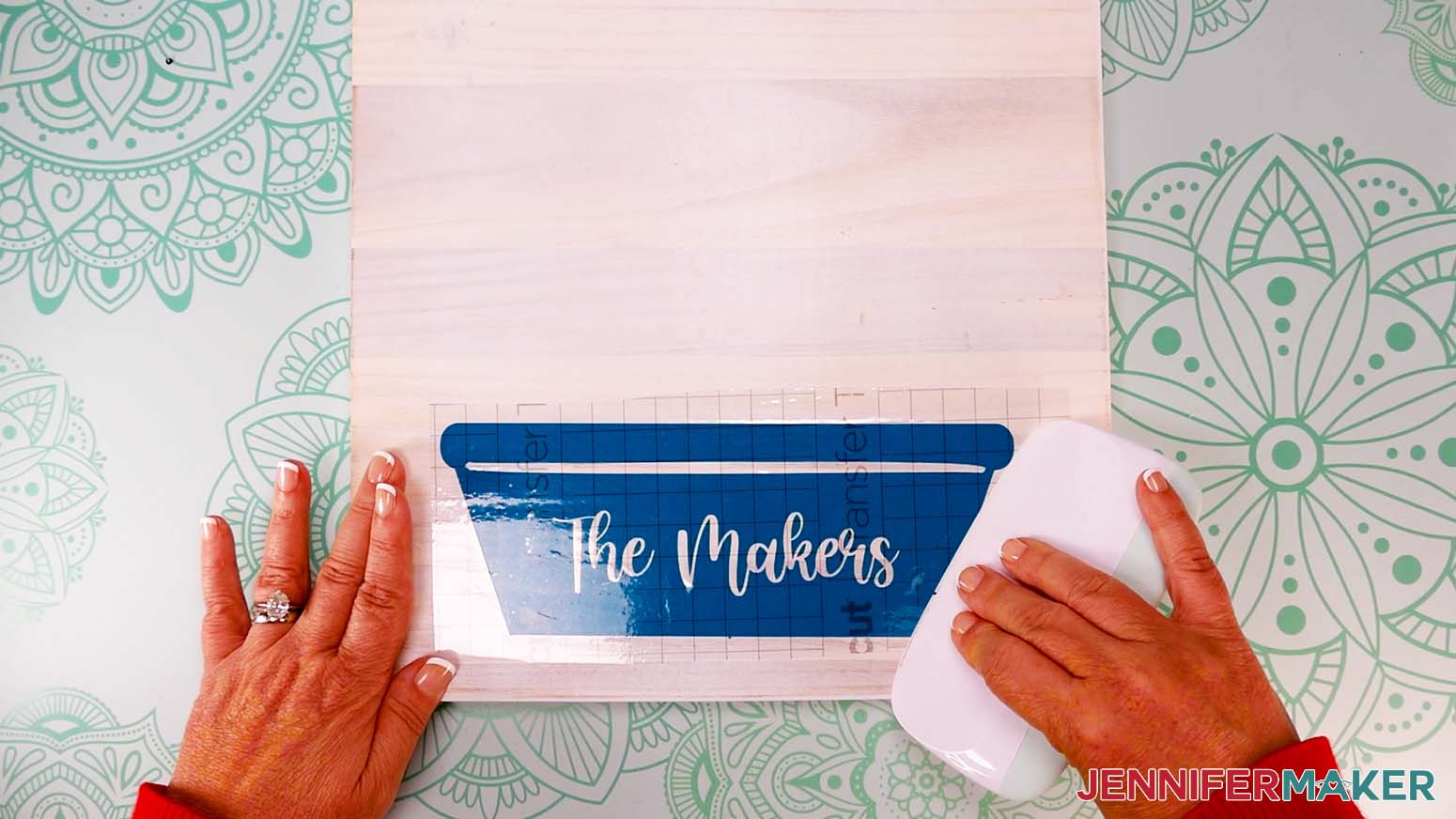 Place the planter vinyl decal one inch from the bototm of the sign.