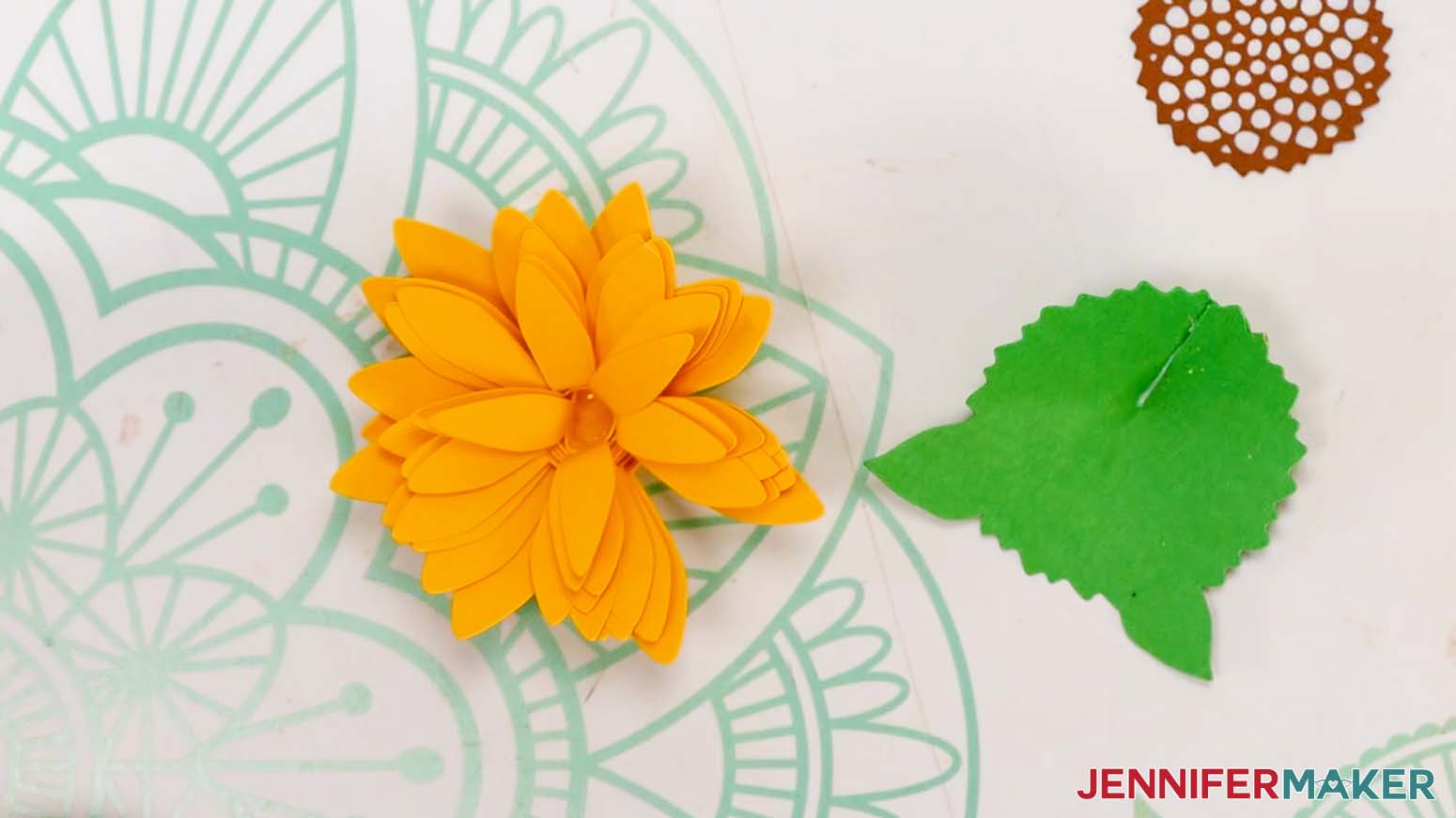 Press the sunflower petals down to shape the flower.