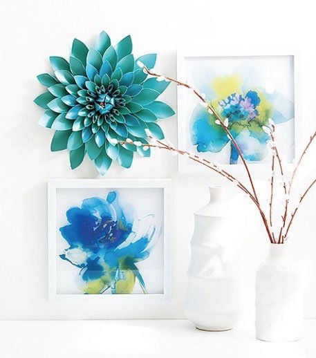 Paper Flower Wall Decor Project in the DIY Paper Flowers Book