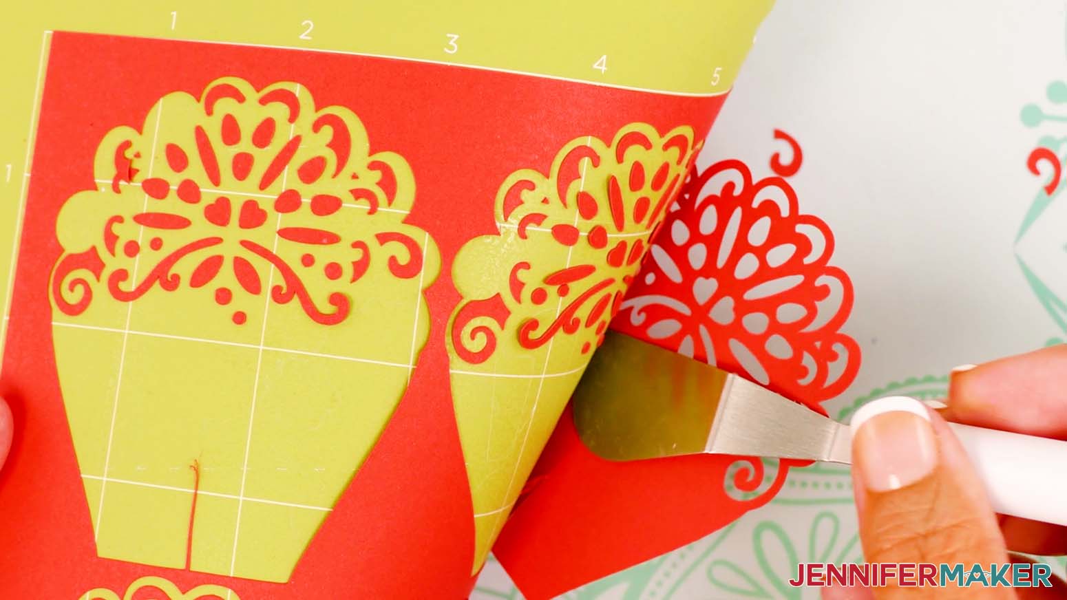 Use a spatula to help remove fragile petal pieces.