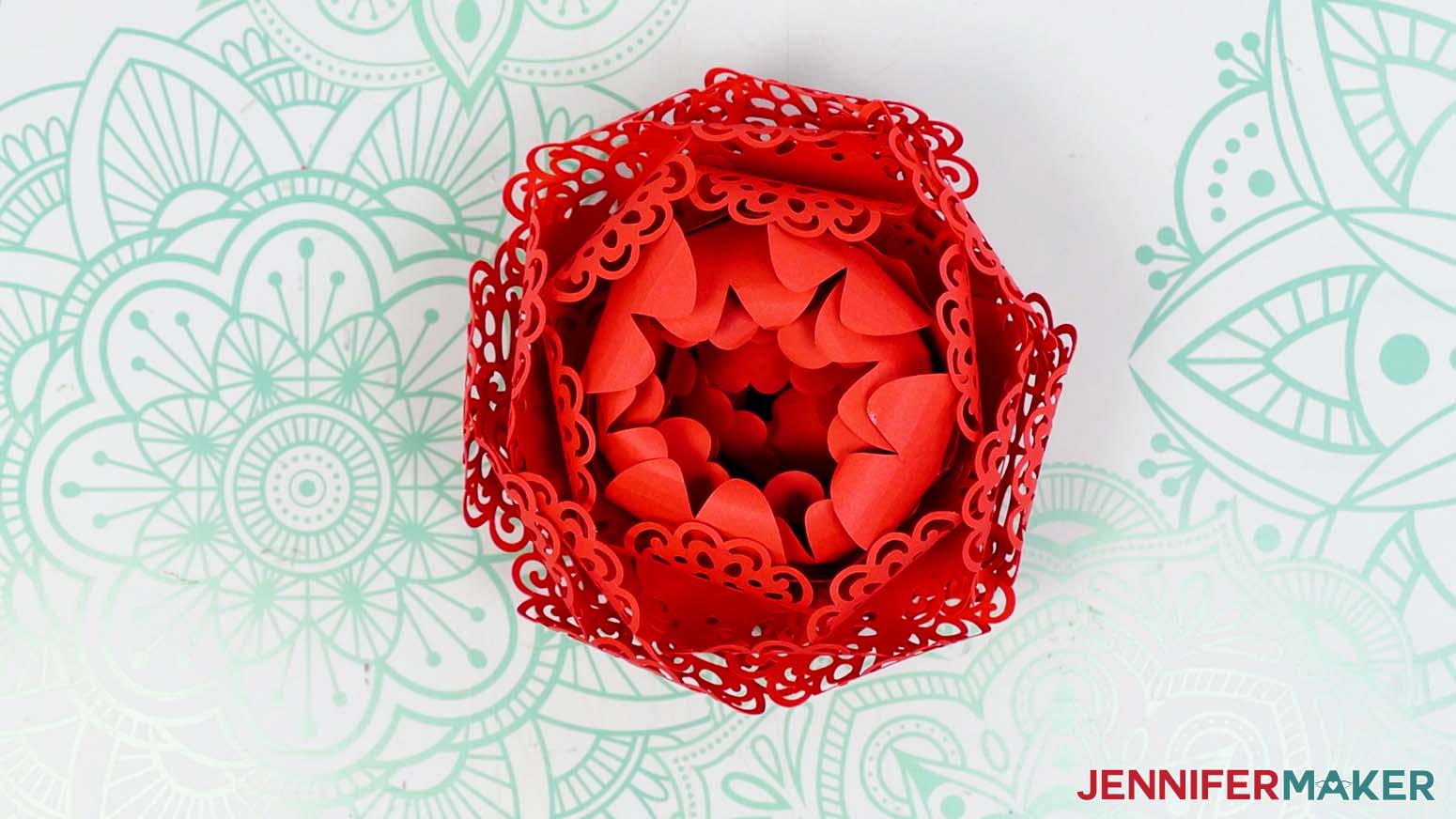The assembled and shaped peony flower with all lace petals adhered.