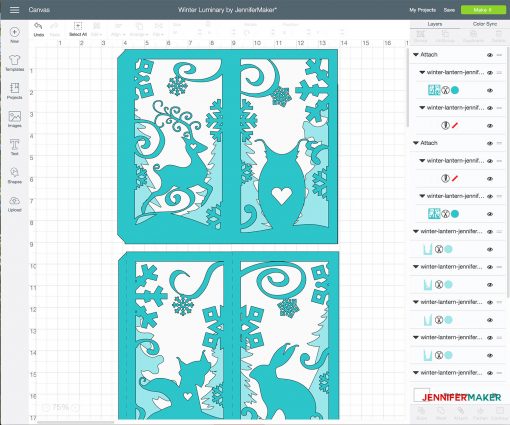 Uploading the winter paper lantern luminary to Cricut Design Space