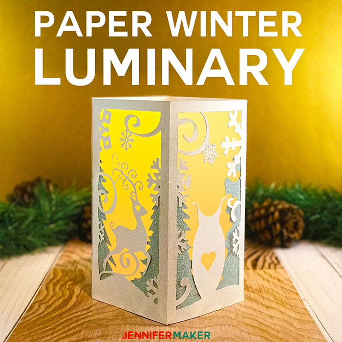 How to Make a Paper Lantern & Luminary for Winter | Animal Friends and Snow | Cricut Silhouette SVG Cut File | Luminary Tutorial