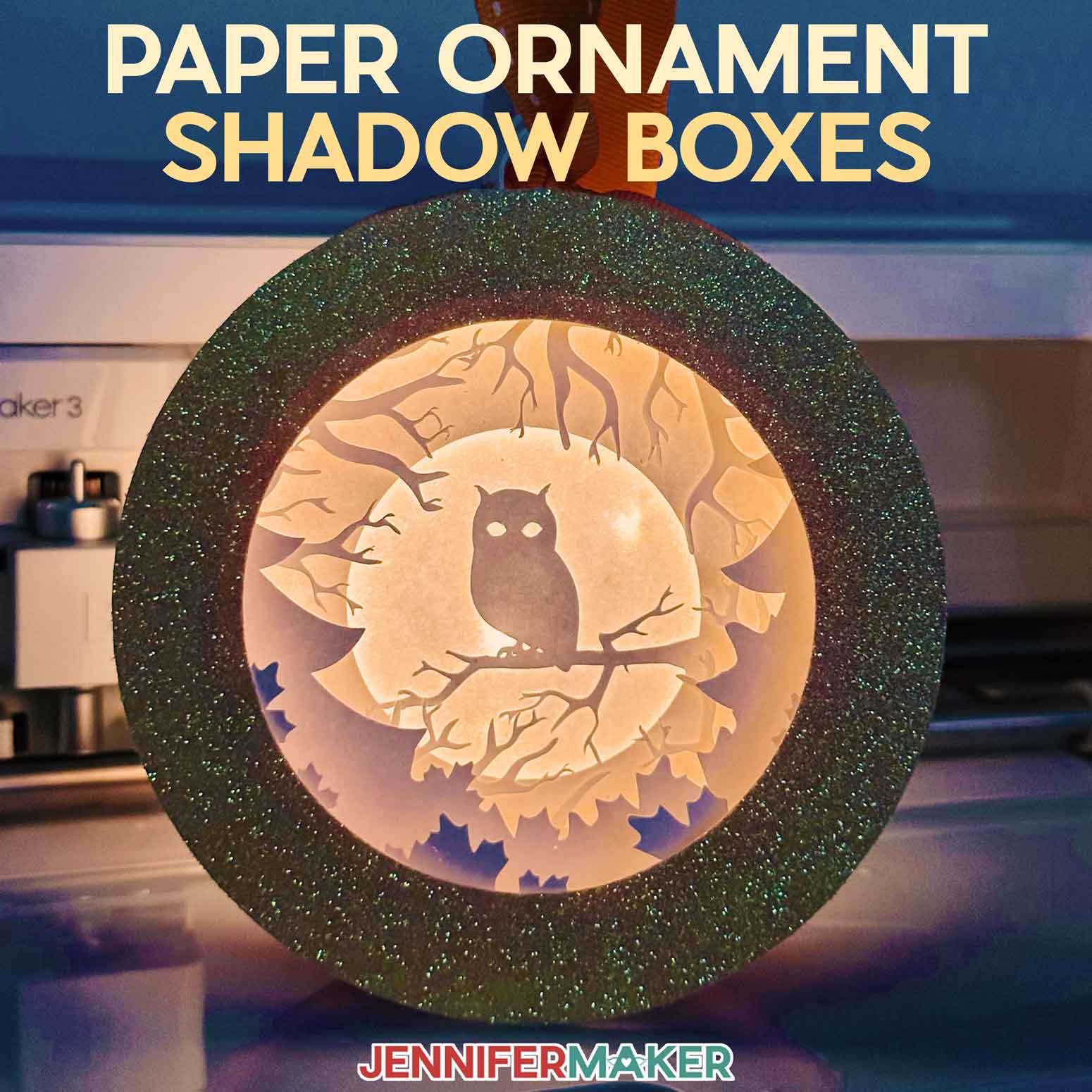 Paper Ornament Shadow Boxes with six free designs