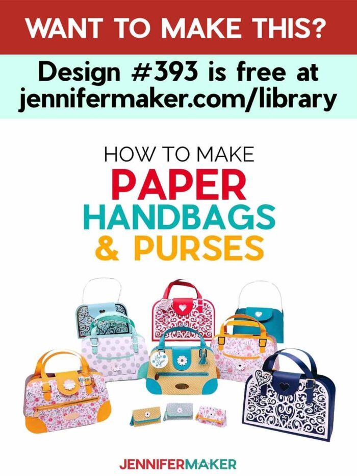 Get the free paper purse pattern and SVG in the free JenniferMaker Library