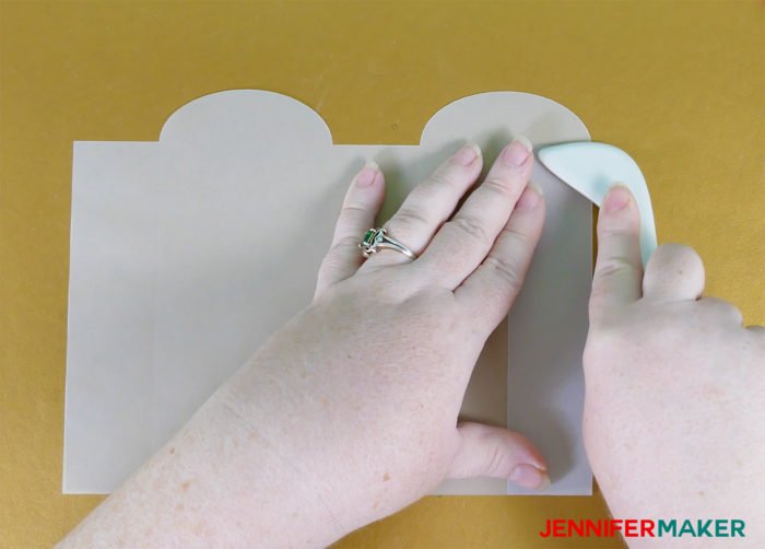 Folding the vellum to make Paper Rose Arbor Luminary