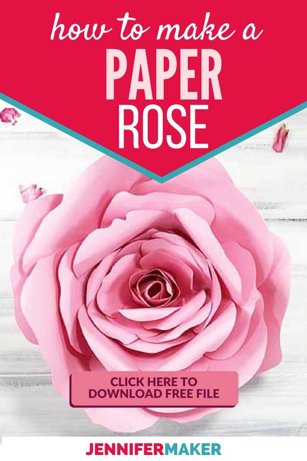 DIY Paper Rose Flower for Home Decor, Nurseries, Parties, and Weddings | Free Pattern and SVG File #paperflowers #papercraft #cricut #svg