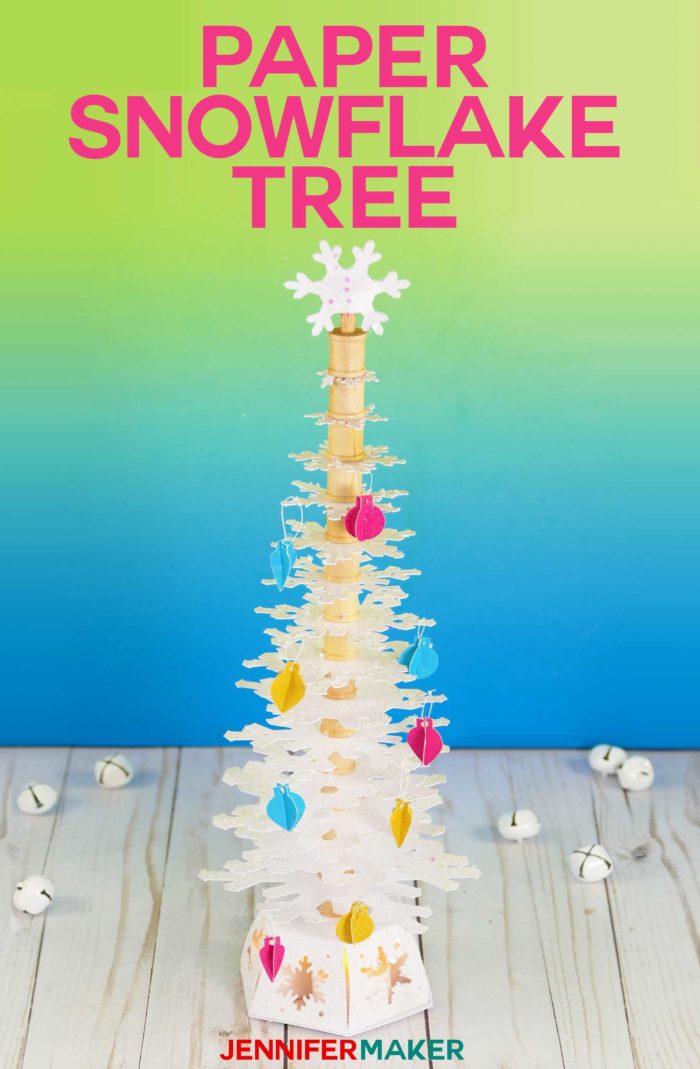 Make a Paper Snowflake Christmas Tree with this free pattern and tutorial #papercraft #svgcutfile #cricut #cricutmaker #christmas #holidaydecor