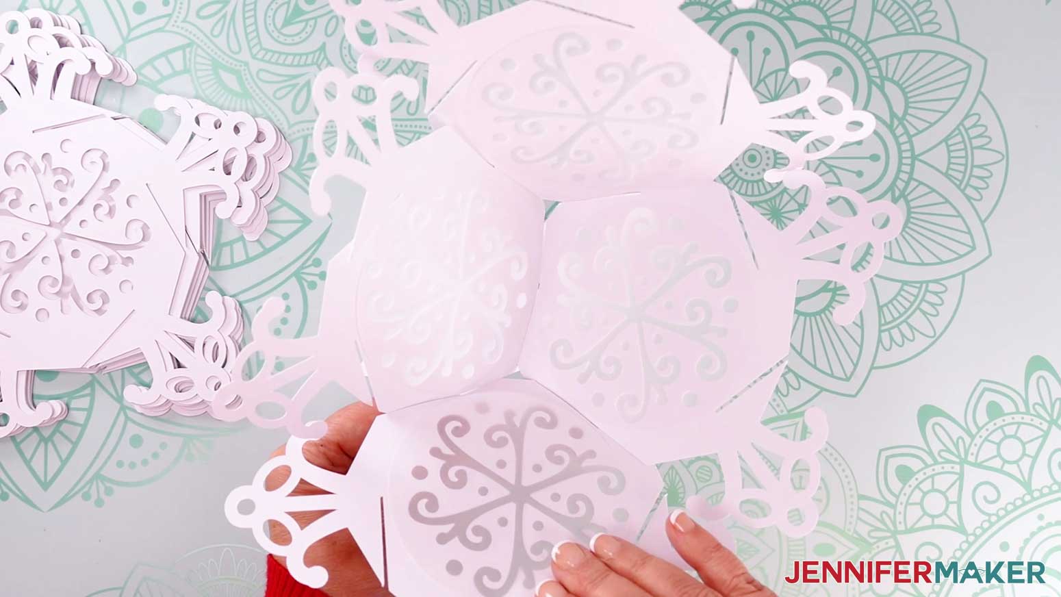 Panel 4 is added to the interlocked pieces.
