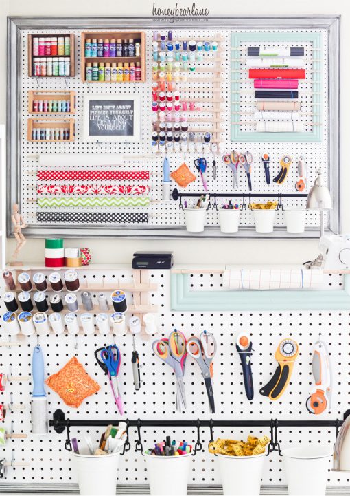 You NEED a pegboard in your craft room! This is the ultimate guide to pegboards, filled with #organization ideas, #storage tricks, and craft room decor tips. #craftroom #diydecor