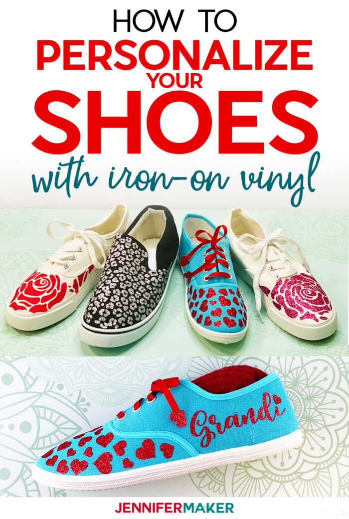 Personalize Your Shoes with Iron-On Vinyl or HTV - Free SVG Cut File for your Cricut #cricut #personalize #shoes