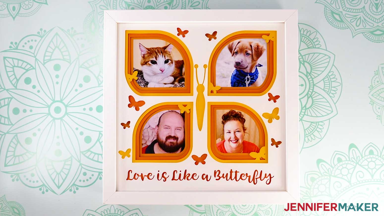 You have successfully created a Photo Frame Shadow Box with a gallery of personal photos!