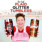 DIY Plaid Glitter Tumbler Tutorial from Start to Finish + Free Winter Decals | Buffalo Plaid and Christmas Plaid | #tumbler #christmas #cricut