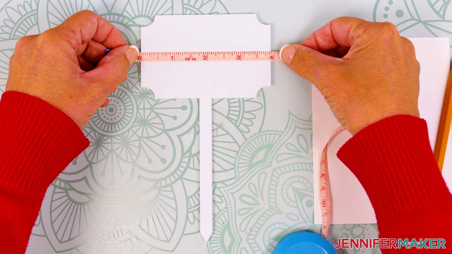 Measure the top portion of the plant care marker.