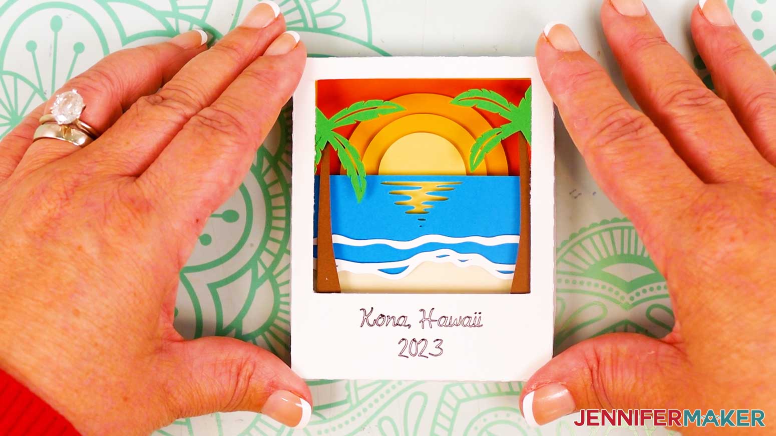 Add the Polaroid Shadow Box frame's top lid to the assembled bottom frame.