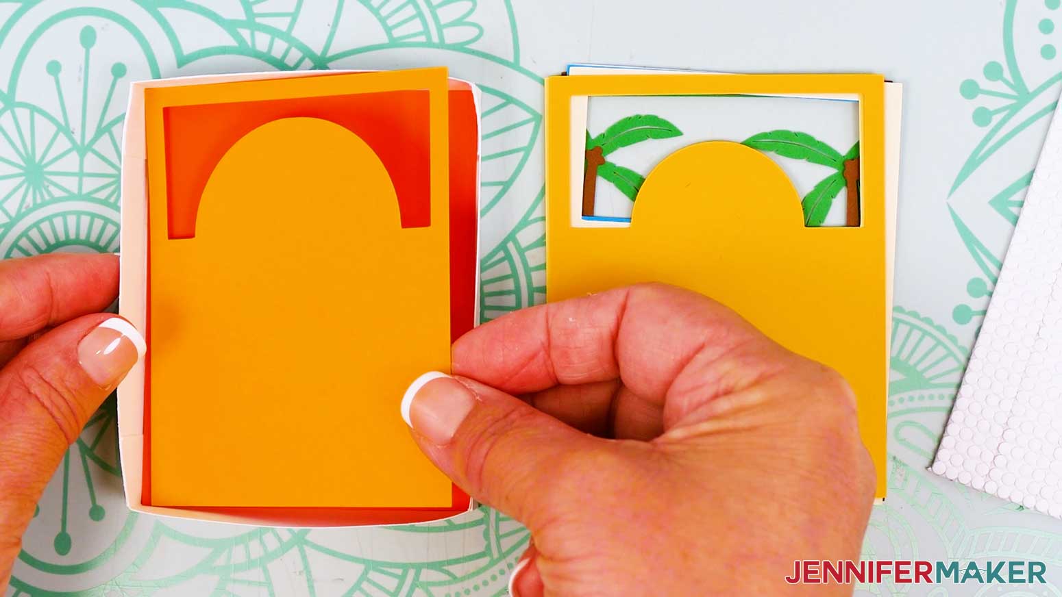 Insert the second layer into the Polaroid Shadow Box frame face down to attach it to the first layer.
