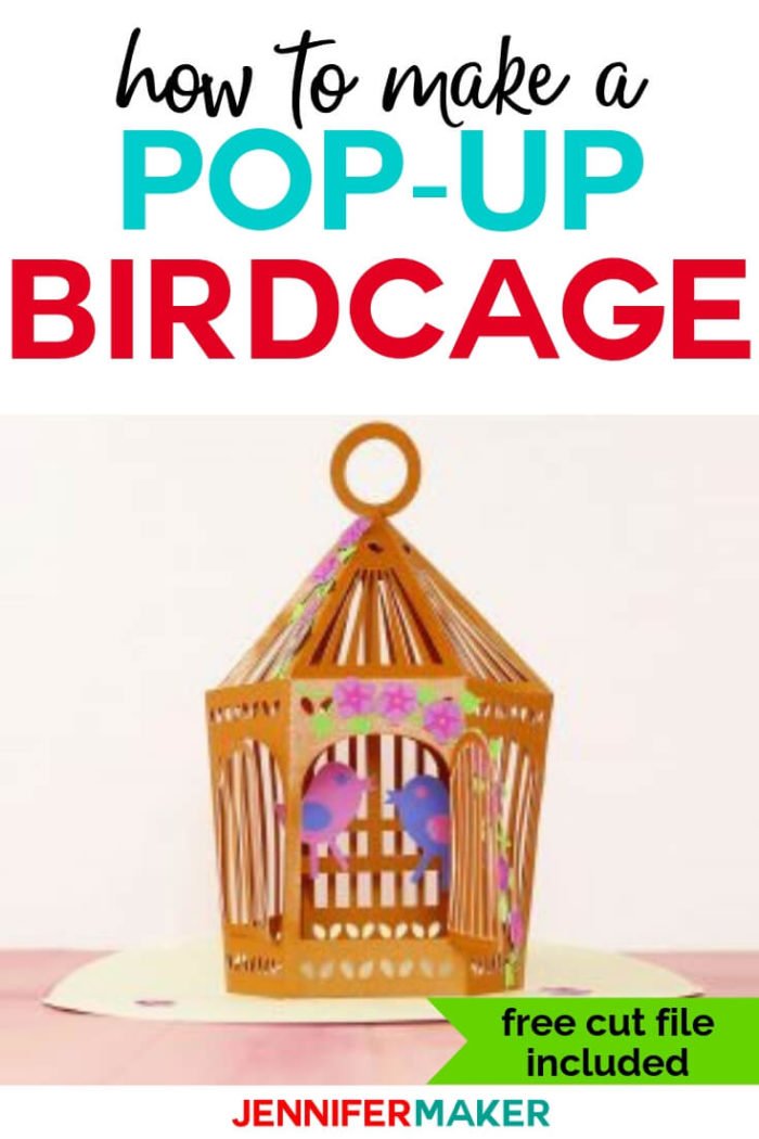 Learn how to make this pop-up birdcage and luminary with a step by step tutorial and free cut files. #cricut #cricutmade #svg #svgfile