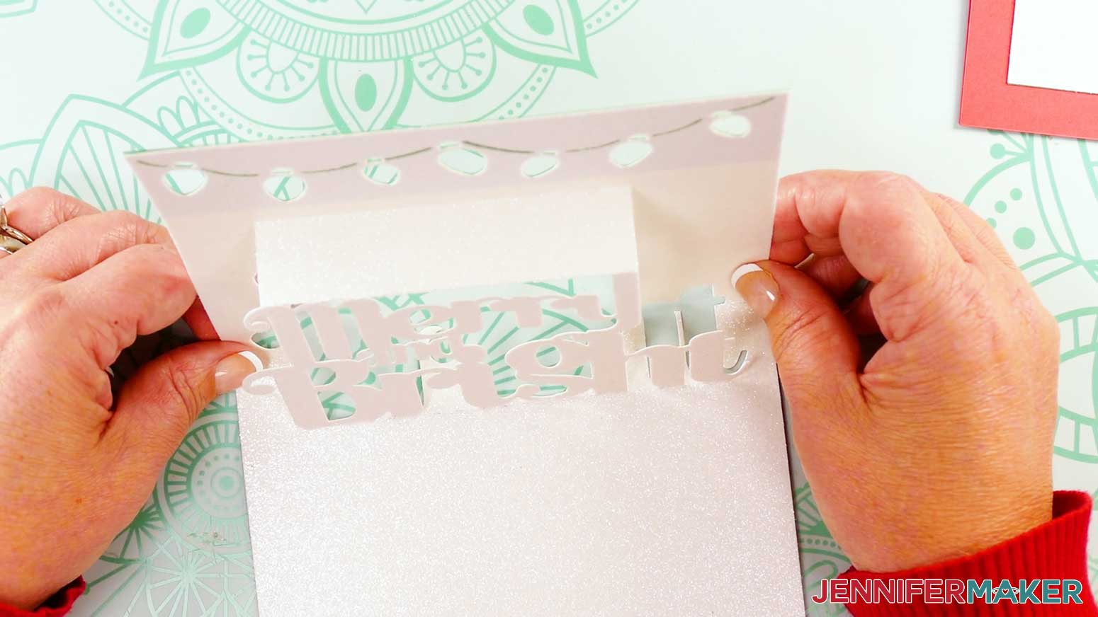 Folding the center of the pop up card