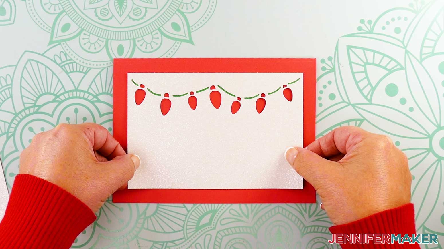 Glue front panel to the card