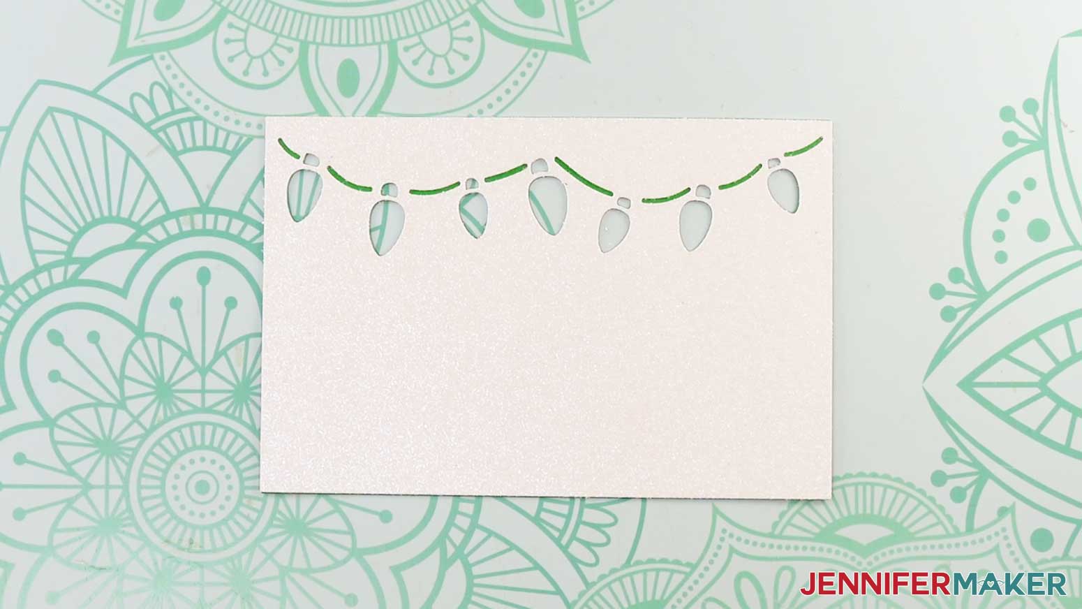The outer panel of the pop up card with the green cardstock glued.